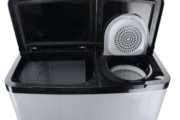 DW-7500 TWIN TUB GLASS LID BLACK/GREY Twin Tub Washing Machine - Image 4